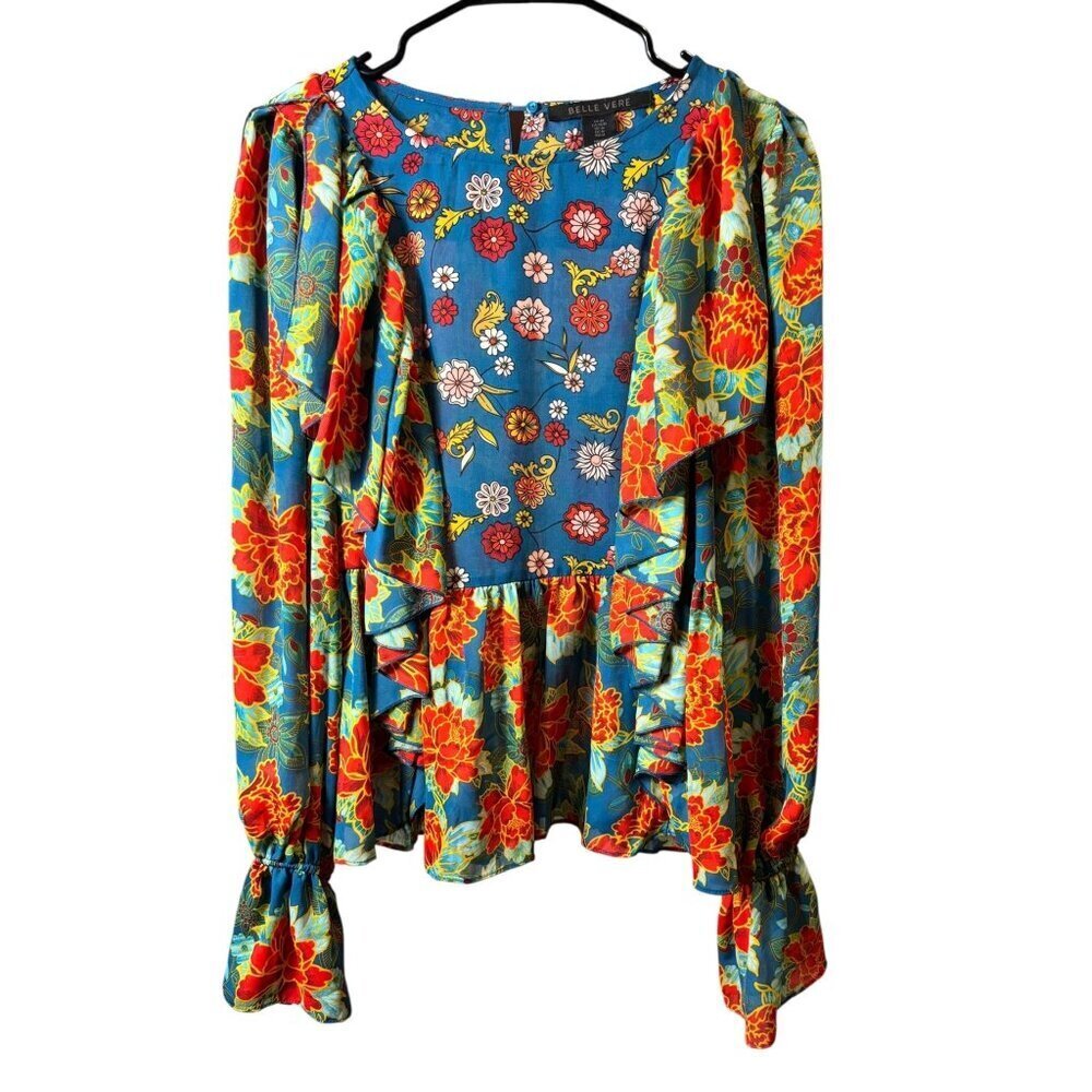 Belle Vere Women's Long Ruffle Sleeve Top